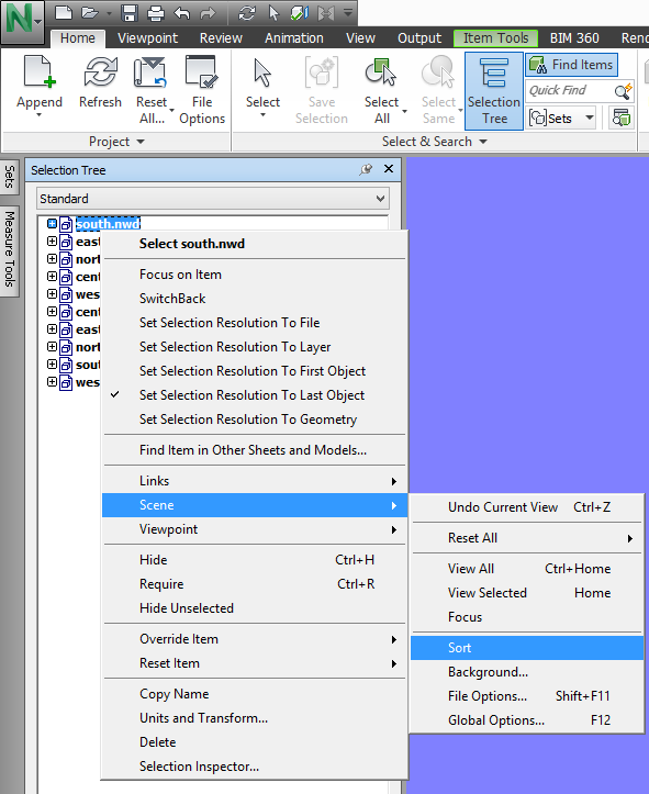 NavisworksSelectionTree_Sort